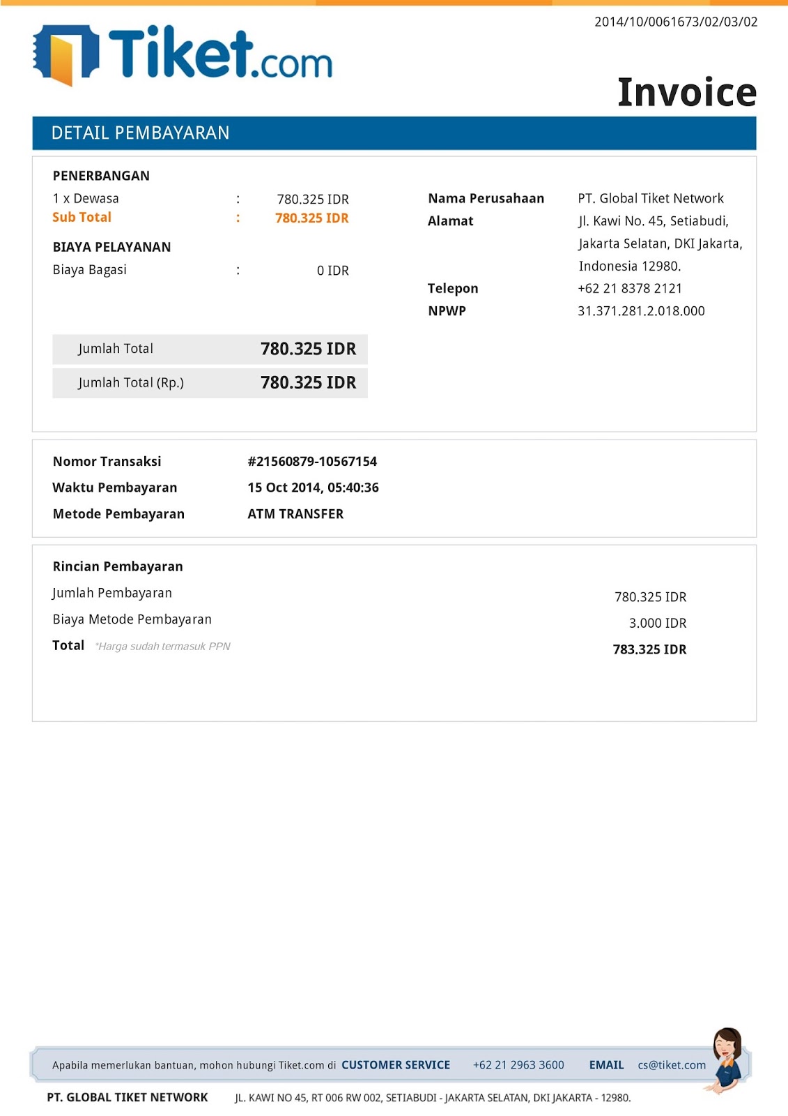 Contoh Format Invoice atau Surat Tagihan - Brankas Arsip