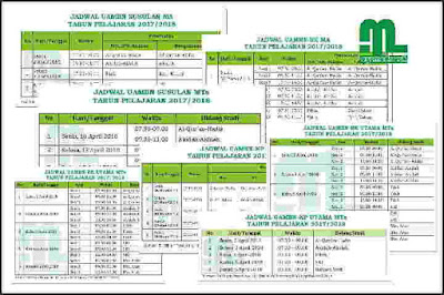 Jadwal UAMBN MTs dan MA Tahun Pelajaran  Jadwal UAMBN MTs dan MA Tahun Pelajaran 2017/2018