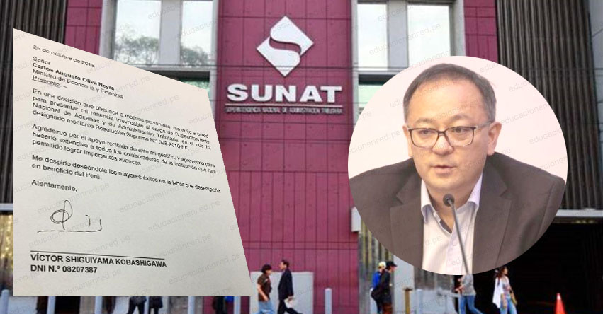 Jefe de la SUNAT, Víctor Shiguiyama presentó su renuncia irrevocable tras ser incluido en investigación a Keiko Fujimori