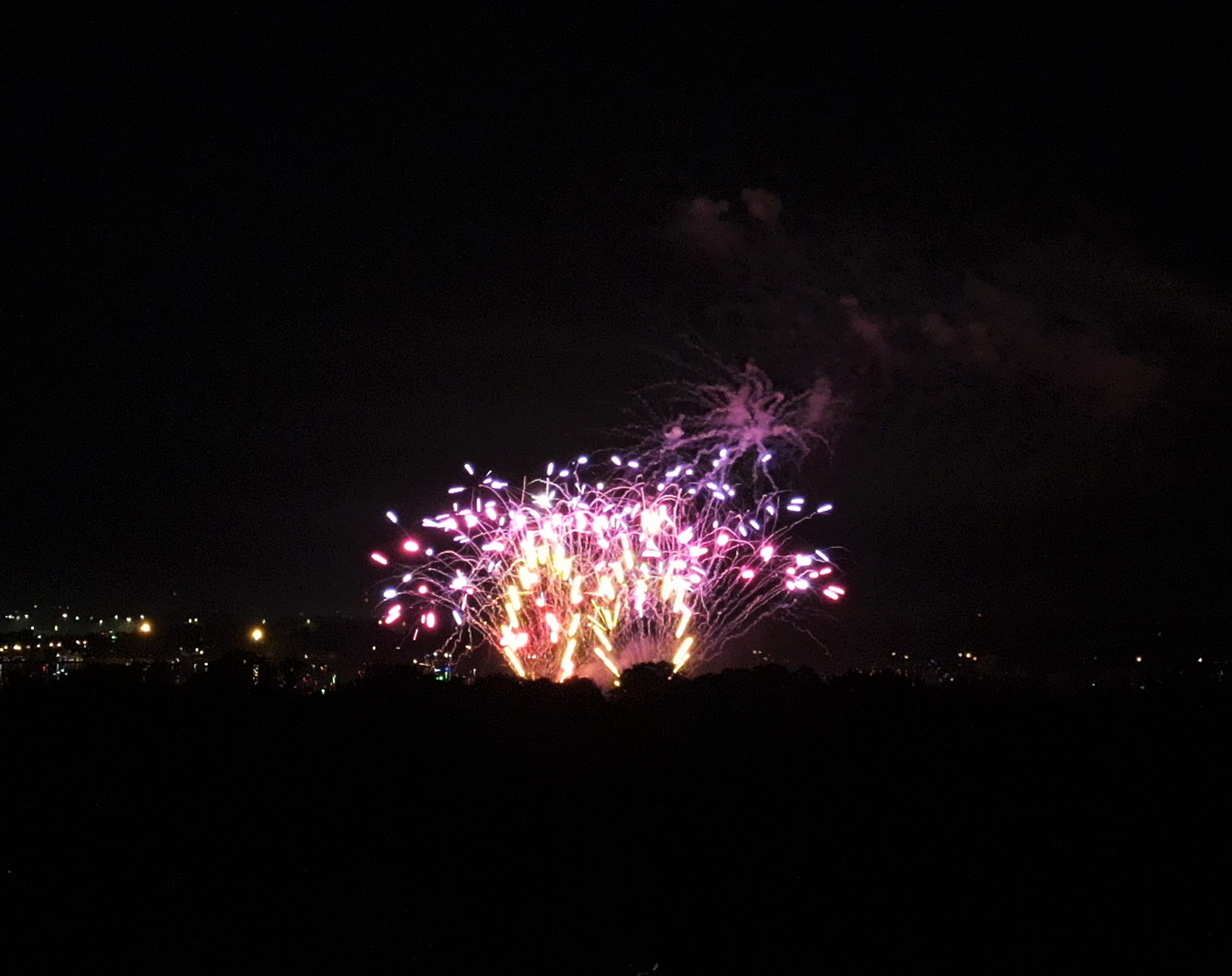 Exciting pyrotechnic display with dazzling fireworks