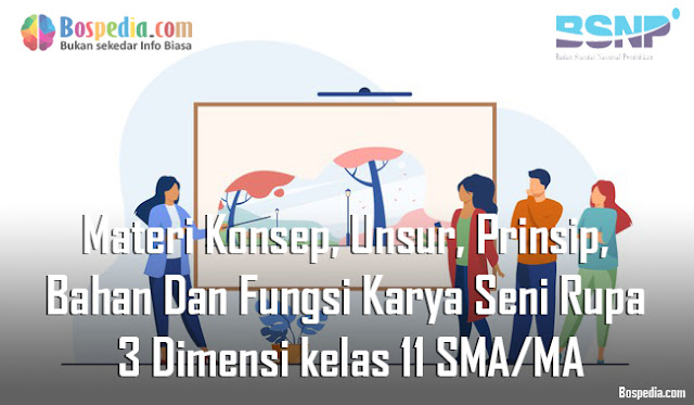 Materi Konsep, Unsur, Prinsip, Bahan Dan Fungsi Karya Seni Rupa 3 Dimensi kelas 11 SMA/MA