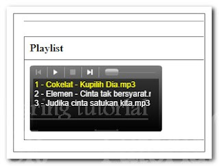 Playlist Musik / Lagu di HTML