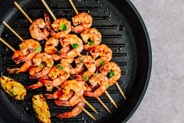 Grilled prawns