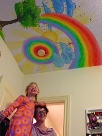 childrens mural, portland muralist, portland mural artist, kids room mural, rainbow mural, fairy mural