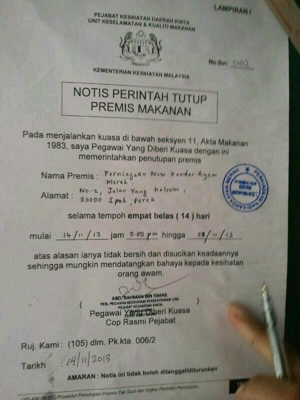 Contoh Surat Notis Tutup Kedai Contoh Surat