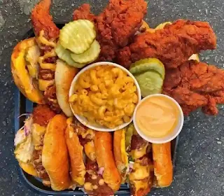 Dave's Hot Chicken Menu:- Tenders, Sliders, Reaper, Spice level, Dave's Combo, Cheese fries