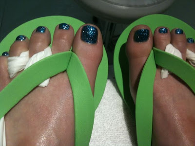  the Sex and the City Movie and had my toes painted a sparkly aqua blue