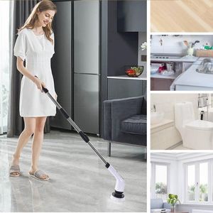 Tile floor electric cleaning scrubber