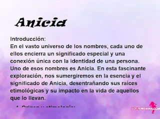 significado del nombre Anicia