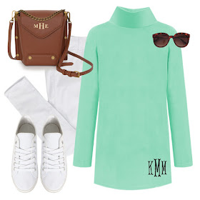 Mint monogram tunic and sneakers