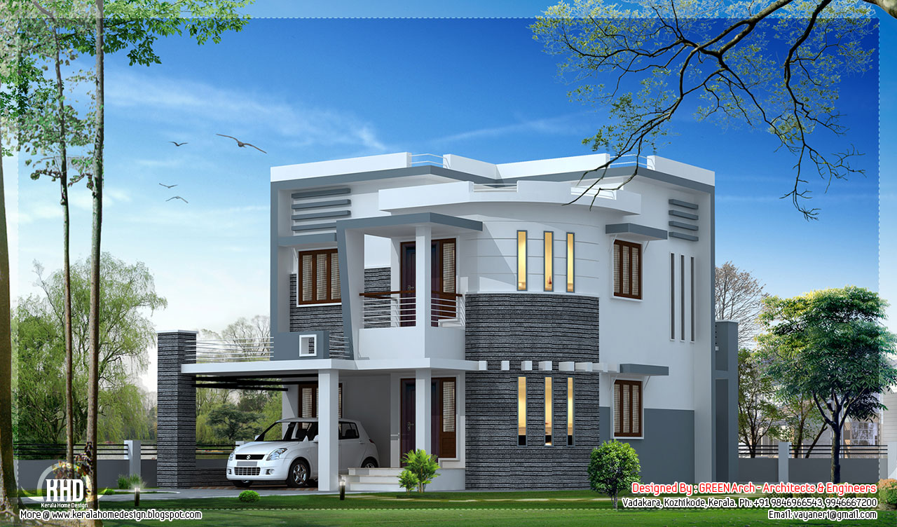 Beautiful 1650 sq feet villa design Kerala home  design 