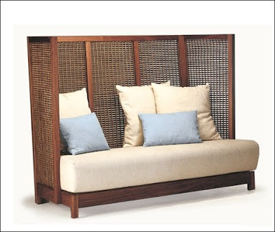 Sofa madera ratán