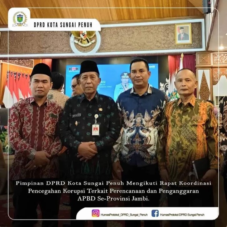 Pimpinan DPRD Sungai Penuh Ikuti Rapat Koordinasi Pencegahan Korupsi Se- Provinsi Jambi