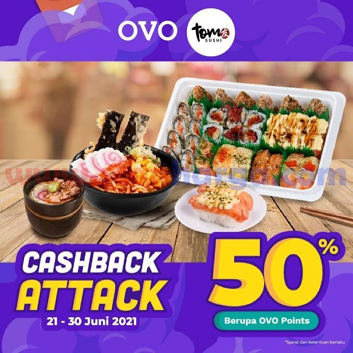TOM SUSHI Promo OVO Points - Cashback hingga 50%