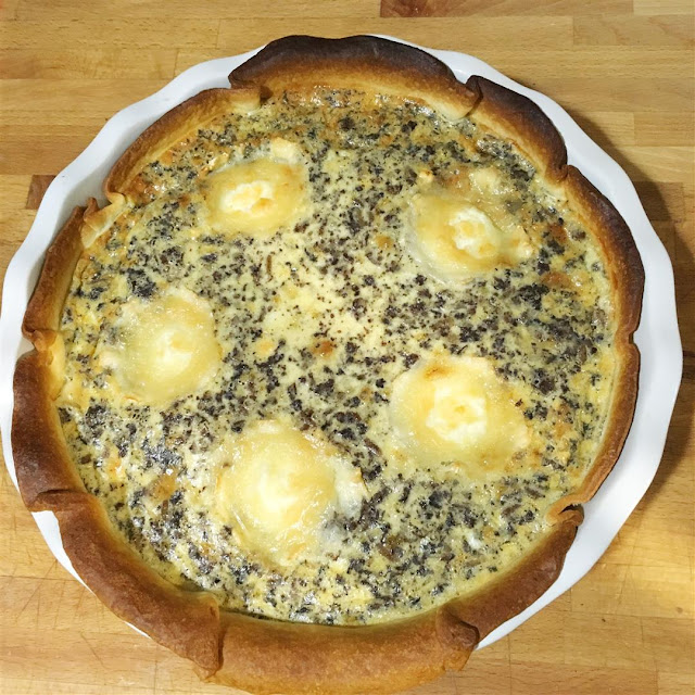 Quiche de morcilla y queso de cabra