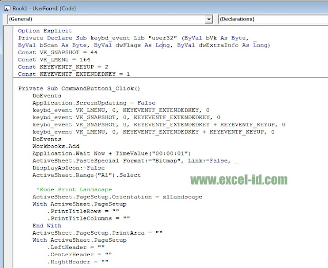 VBA Code Print