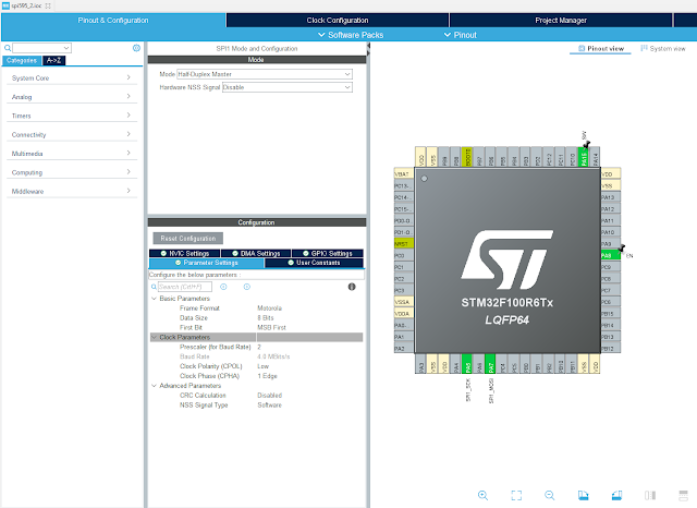 STM32F103R6 SPI Interfaces To SN74HC595N Shift Registers