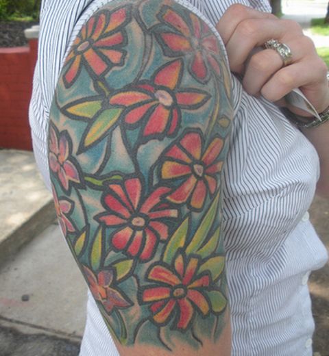 Floral Sleeve in Total Tattoo