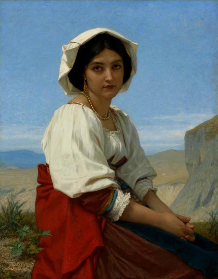 "Italian girl", 1863 - by Hugues Merle (1823–1881)