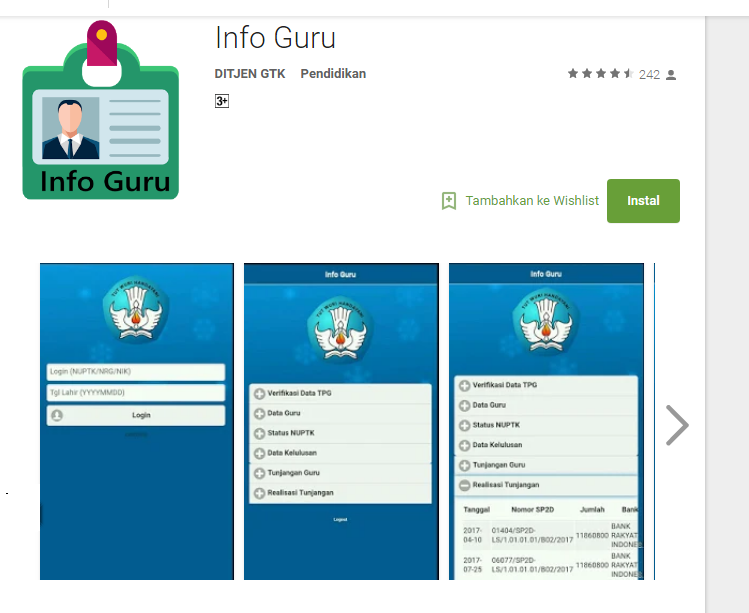 APLIKASI ANDORID CEK INFO GTK (INFO GURU)