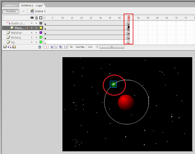 Cara Membuat Animasi Tata Surya Dengan Perintah Motion Guide Pada Macromedia Flash 8