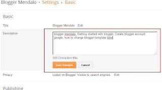 How to add blogger description in header blogger