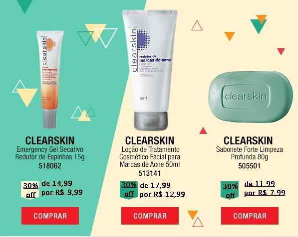  linha para pele oleosa e com acne avon clearskin