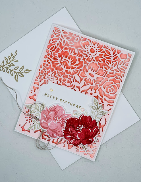 Wish Happy Birthday with a personally created Two-Tone Flora card.