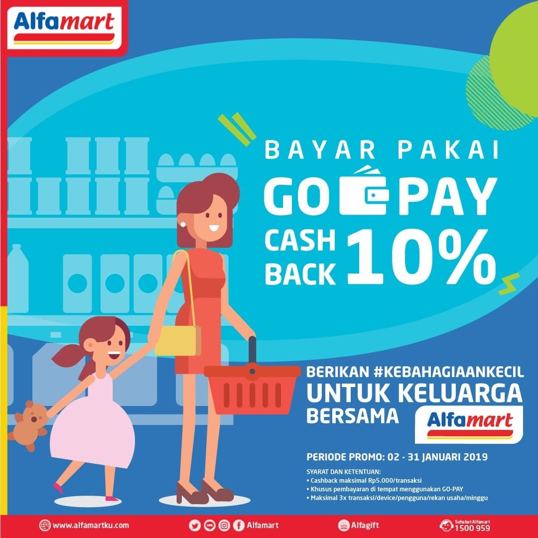 #Alfamart - Promo Cashback 10% Bayar Pakai GOPAY (s.d 31 Jan 2019)