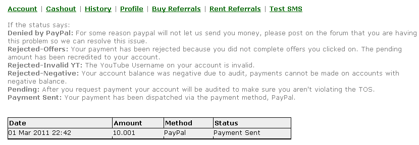 Proof 10$ payout from Paid2Youtube