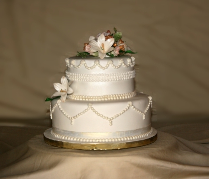This cake was created for an elegant yet intimate wedding