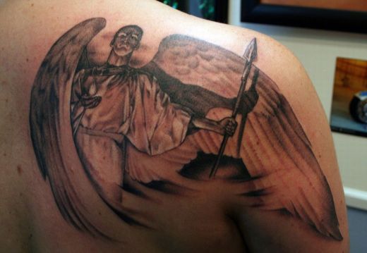 Many angels are portrayed as a warrior spirit Men choose angel tattoos as a