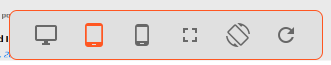 Screenshot of the gadget at the bottom of the screen that allows you to preview for different devices.