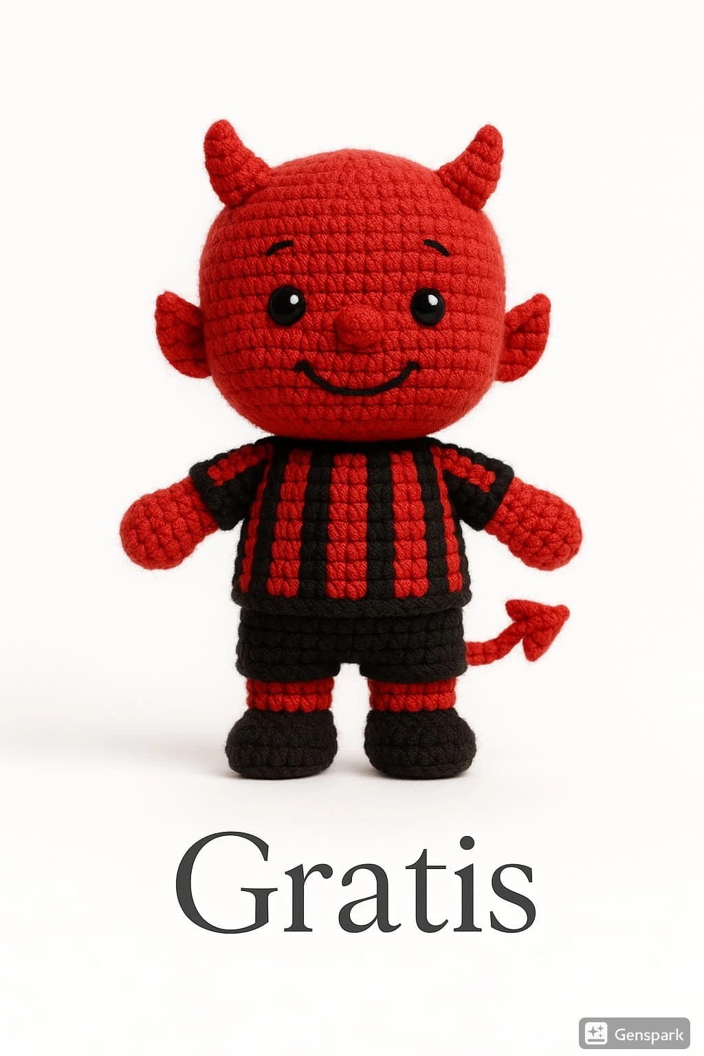 Diavoletto Milan Amigurumi - Dettaglio volto