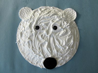 Craft Ideas Halloween Kids on Preschool Crafts For Kids   Polar Bear Puffy Paint Paper Plate Craft