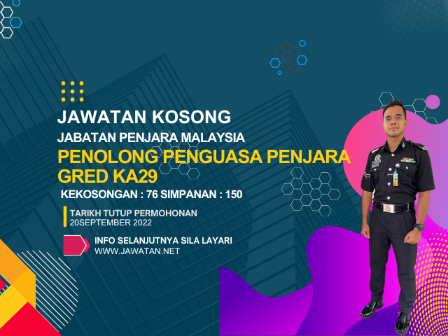 Jawatan Kosong Penolong Penguasa Penjara KA29 2022