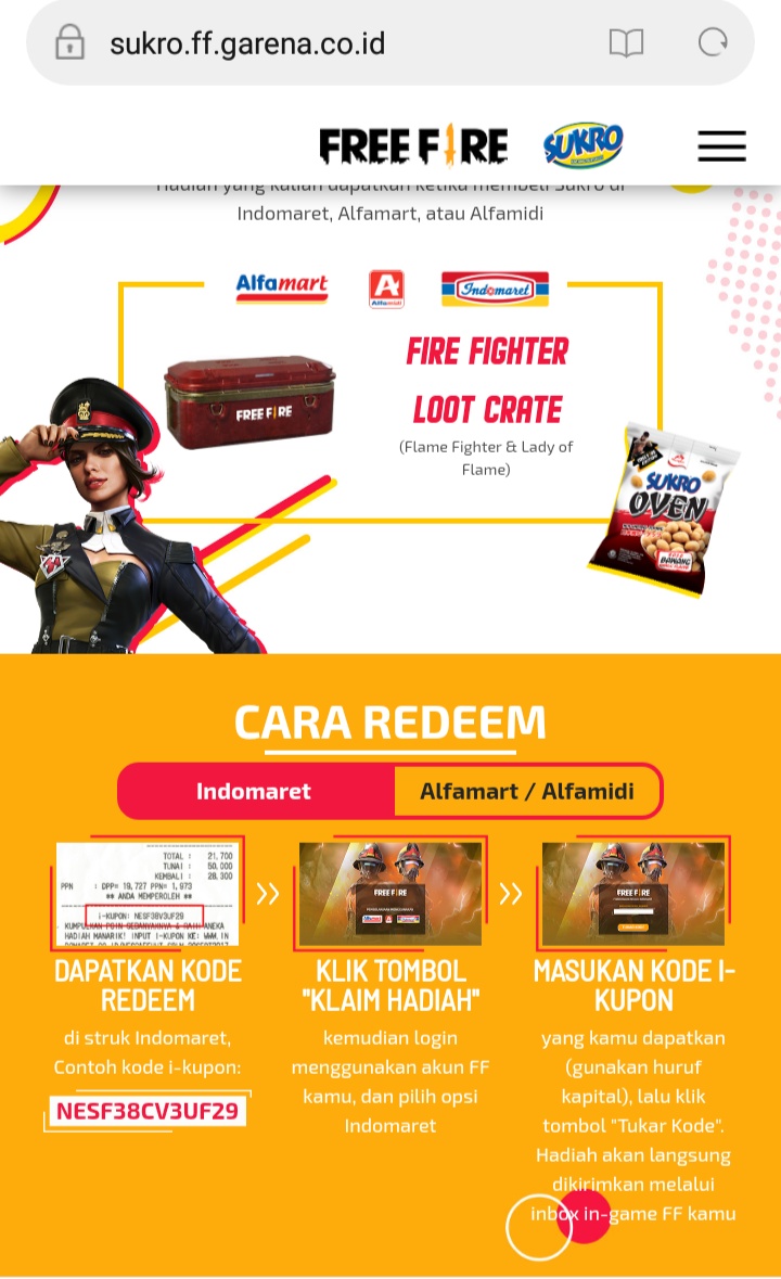 Sukro FF Garena || Cara Redeem Kode Beli Sukro Dapat Skin ... - 