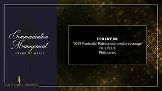  Pru Life UK bags international Gold Quill award for 2019 Prudential RideLondon