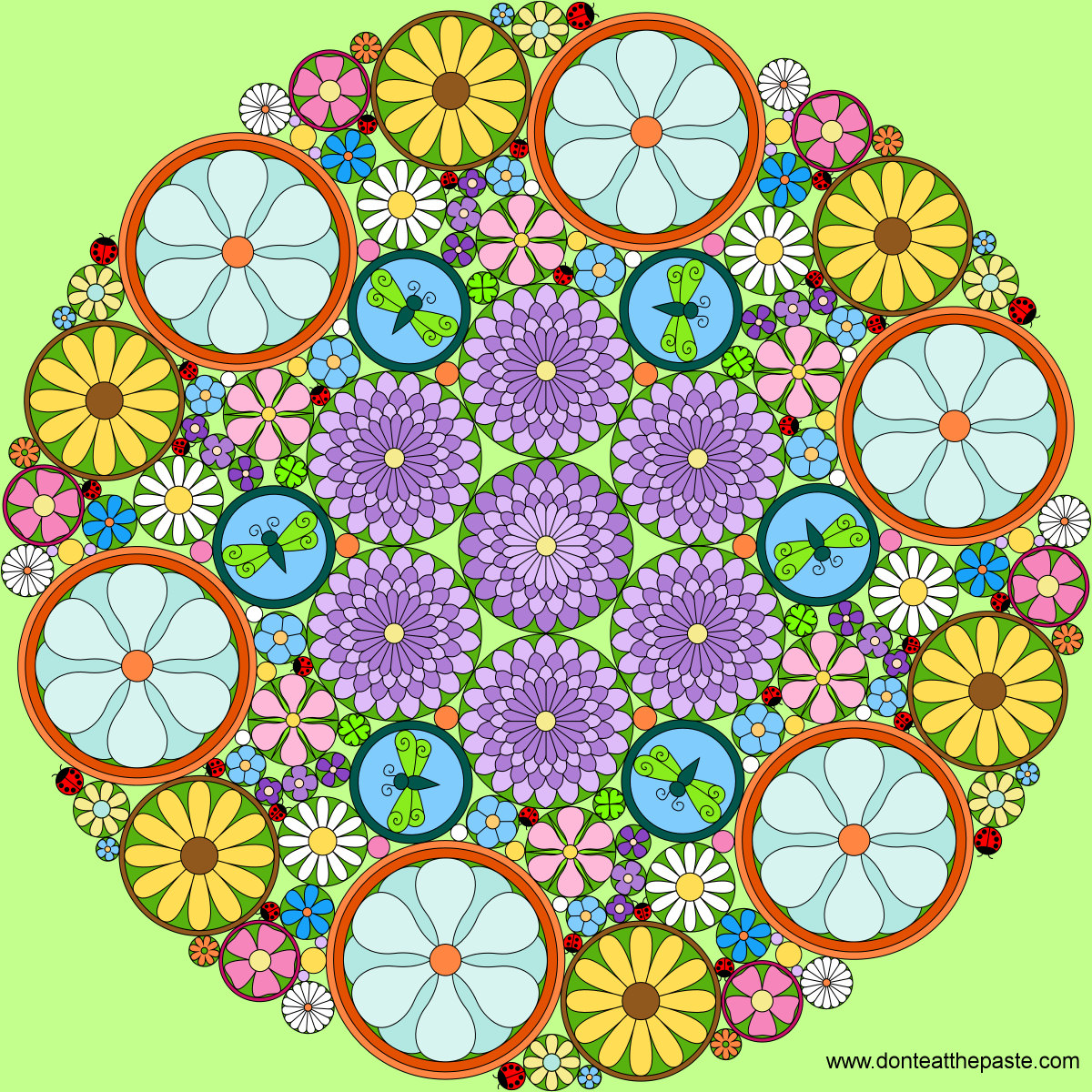 Download Don't Eat the Paste: Really intricate flower mandala to color