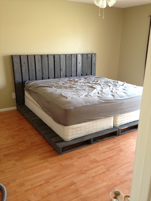 Cheap  Ideas:  Bed 34 using DIY Pallet   Wood Best headboard Use Frame planks Pallet  of diy