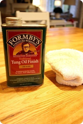 tung oil on butcher block