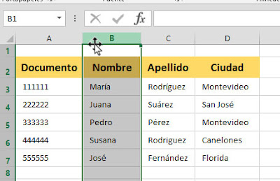 Tomar el borde de una columna de excel para moverla