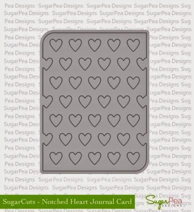 Sugar Cuts Notched Heart Journal Card