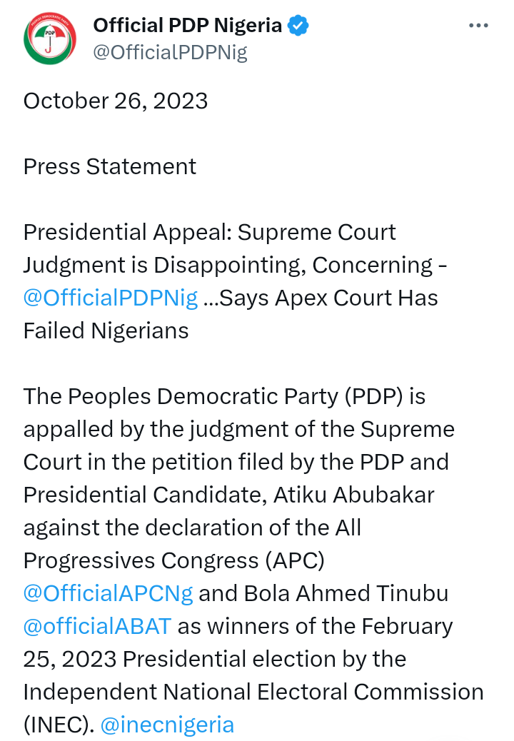 2023 Presidential candidate of the People's Democratic Party (PDP), Alhaji Atiku Abubakar