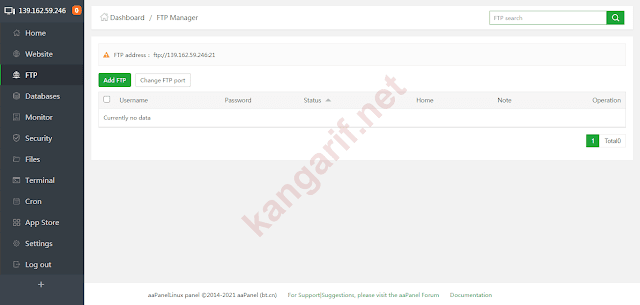 ftp manager aapanel