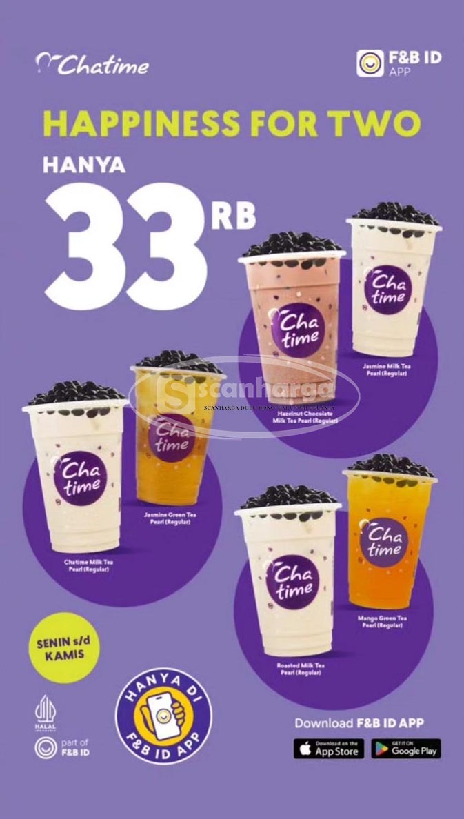 Promo CHATIME WEEKDAY - Beli Cup cuma Rp. 33RB