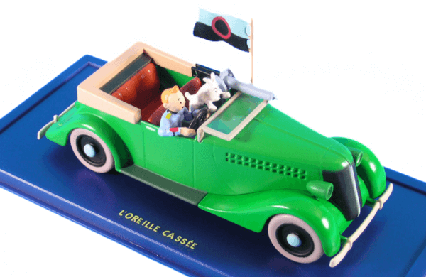 en voiture tintin 1:43 serie 1, l'auto mitrailleuse 1:43 l'oreille cassee