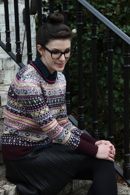 patterns, 2017, winter, sparkly, top knot, J.Crew, OOTD, 