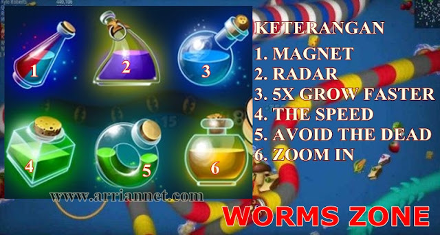 Fungsi item atau cairan di game cacing worms zone