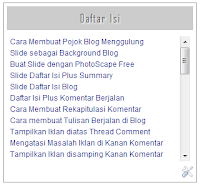 Cara Membuat Daftar Isi Blog